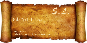Sápi Liza névjegykártya